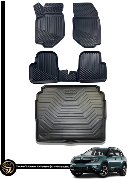 Citroen C5 Aircross 3D Havuzlu Paspas + Bagaj Havuzu Zeus Set