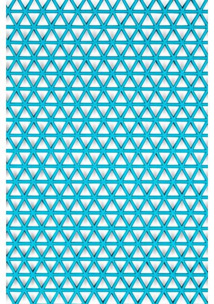 Kaydırmaz Turkuaz Yıldız Paspas EN:90cm 90 x 220 cm