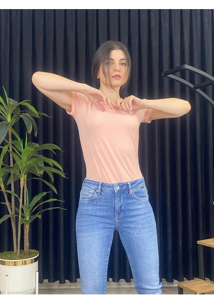 Espoirplus Kadın V Yaka Kısa Kol %100 Pamuk T-Shirt modelleri