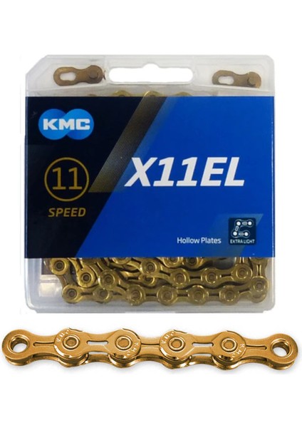 Kmc X11EL Gold Ti-N 11 Vites 118 Bakla Extra Light Bisiklet Zinciri