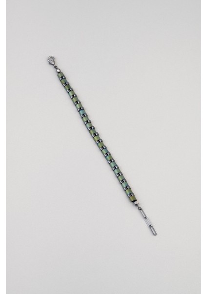 Hematit Taşlı 21 cm Gümüş Erkek Bileklik