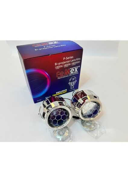 Bi-Xenon Turuncu Bal Petek Desenli Far Içi Mercek 2,5 Inc Far Merceği LED Xenon Uyumlu