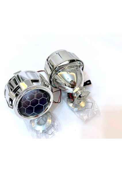 Bi-Xenon Turuncu Bal Petek Desenli Far Içi Mercek 2,5 Inc Far Merceği LED Xenon Uyumlu
