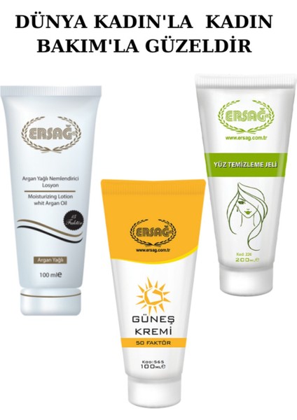 Güneş Kremi.yüz Temizleme Jeli. Argan Yağlı Nemlendirici.