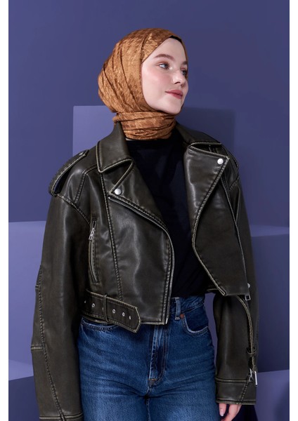 Karamel Kahve Jakar Şal modelleri