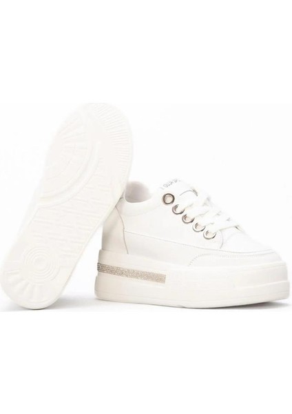 24Y492 Gizli Dolgu Taşlı Kadın Sneaker Ayakkabı