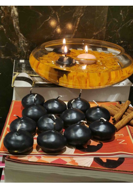 Iv Candles 12'li Siyah Suda Yüzen Terapi Mum