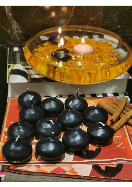 Iv Candles 12'li Siyah Suda Yüzen Terapi Mum