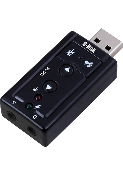 S-Link USB Ses Kartı 2.0 Çevirici Adaptör USB Girişini Jack Kulaklık Mikrofon Girişine Dönüştürücü Çevirici