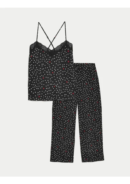 Marks & Spencer Dream Satin™ Puantiye Desenli Pijama Takımı