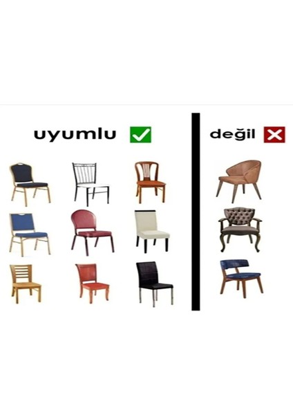 Bürümcük Kumaş, Esnek Sandalye Kılıfı. 6 Adet Lastikli, Yıkanabilir, Standart Sandalye Örtüsü