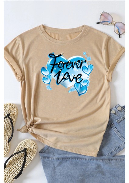 Only Trendwear Forever Love Baskılı Oversize Tshirt
