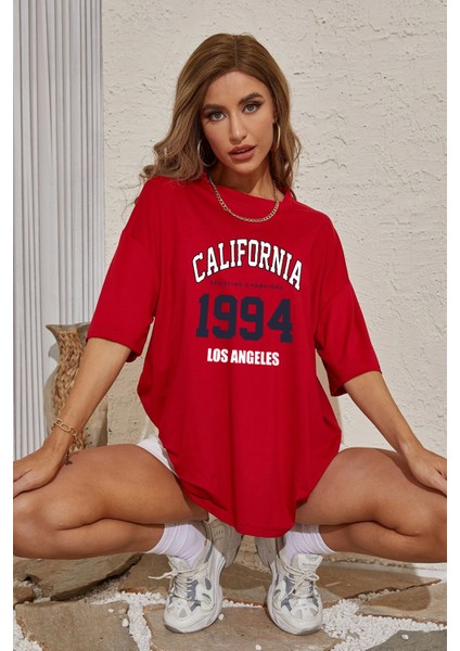 Only Trendwear California Baskılı Oversize Tshirt