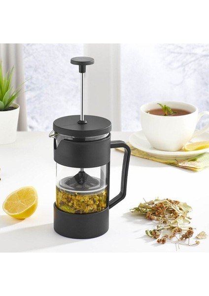 French Press 420 Ml, Siyah Bitki Çayı ve Filtre Kahve Demliği