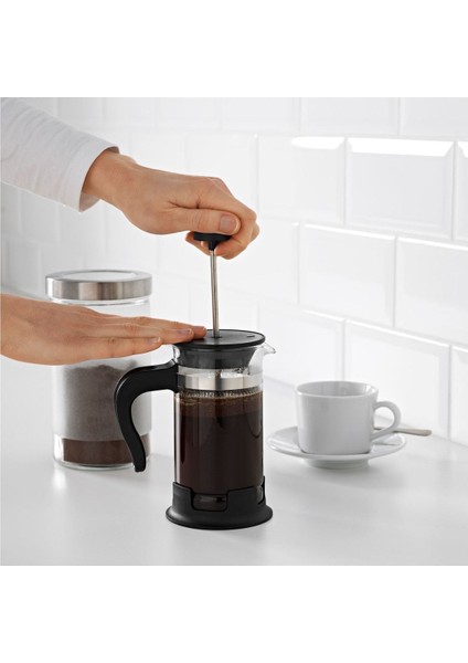 French Press 0,4 Litre Cam/paslanmaz Çelik Yükseklik: 17 cm Çap: 8 cm