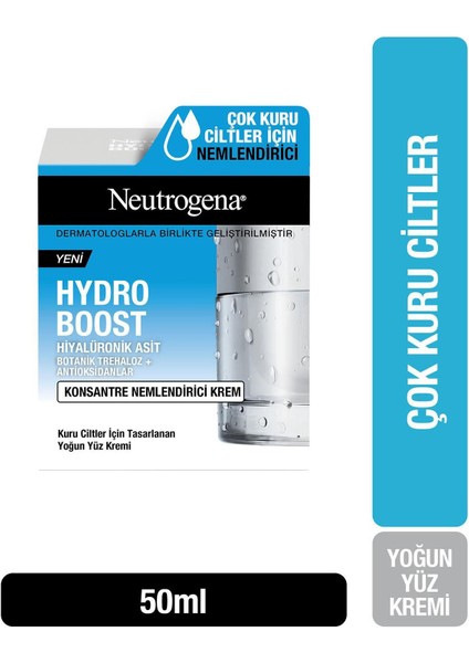 Hydro Boost Konsantre Nemlendirici Krem 50 ml Yoğun yüz kremi