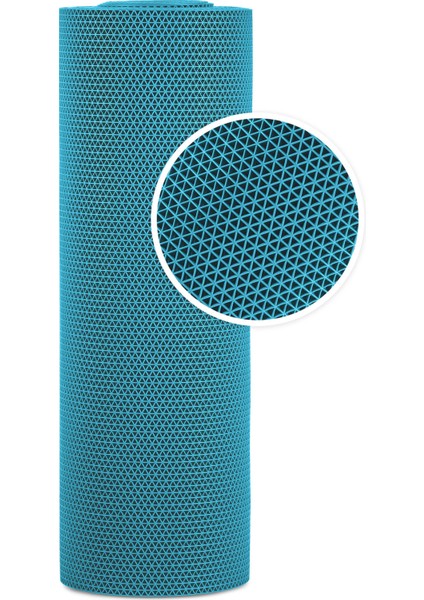 Kaydırmaz Turkuaz Yıldız Paspas EN:120cm 120 x 950 cm