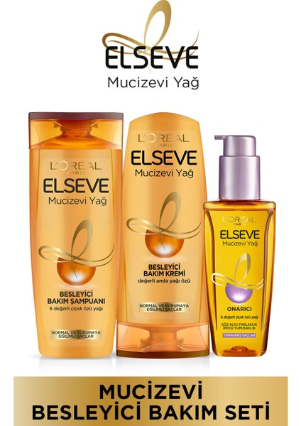 Mucizevi Yağ Bakım Şampuan 360ML & Saç Kremi 360 ml & Yıpranmış Saçlar Için Saç Bakım Yağı