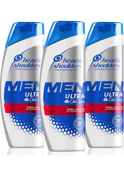 Head And Shoulders Men Ultra Old Spice Kepeğe Karşı Karşı Etkili Şampuan 300 ml 3 Adet