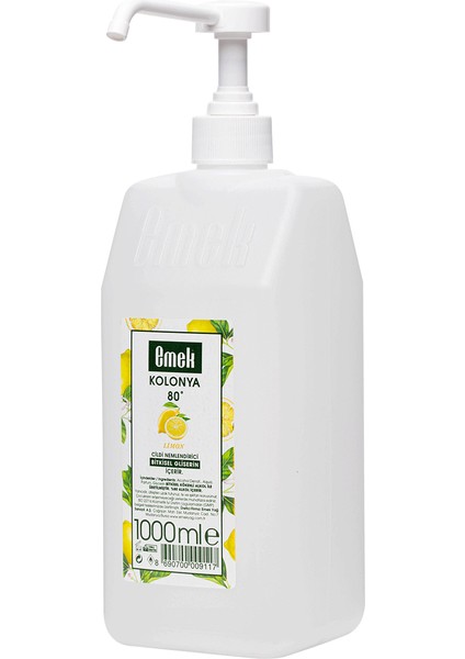 Gliserinli Kolonya Limon 1000 ml Sprey Başlıklı