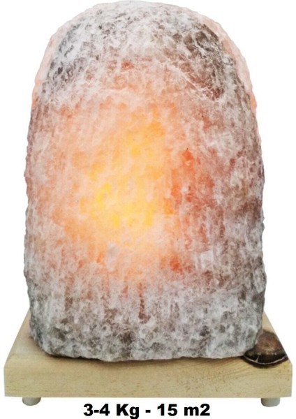 Doğal Kaya Tuzu Lambası / Tuz Lamba / 3-4 kg Arası / 1 kg Çekilmiş Kaya Tuzu Hediyeli