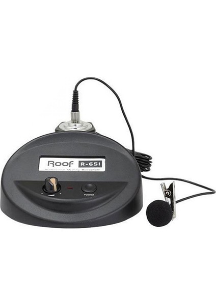 Roof R-651 Kondenser Cami Tipi Kablolu Yaka Mikrofonu Yaka Mandallı 100 Ohm Volum Ayarlı