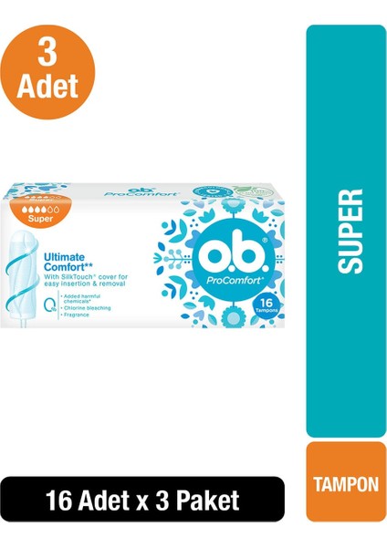 O.b Tampon Süper 16'lı X3
