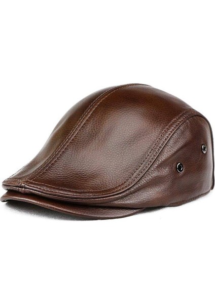 Erkek Sonbahar ve Kış Kalınlaştırılmış Deri Şapkalar, Sivri Uçlu Şapkalar, BERELER-KAHVERENGI-56-60CM (Yurt Dışından)