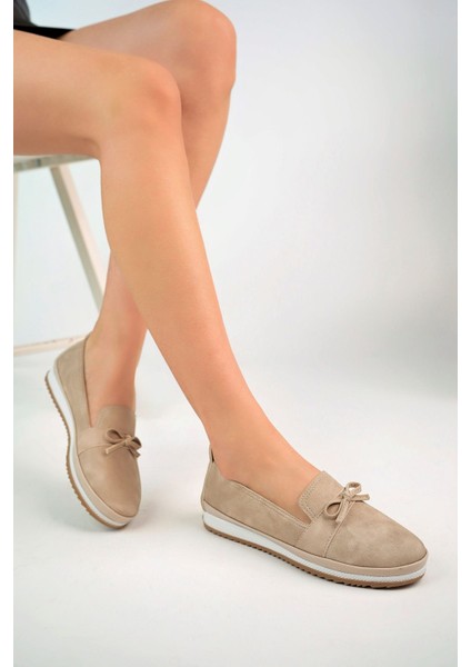 Dolgu Taban Krem Kot Kadın Ayakkabı modelleri