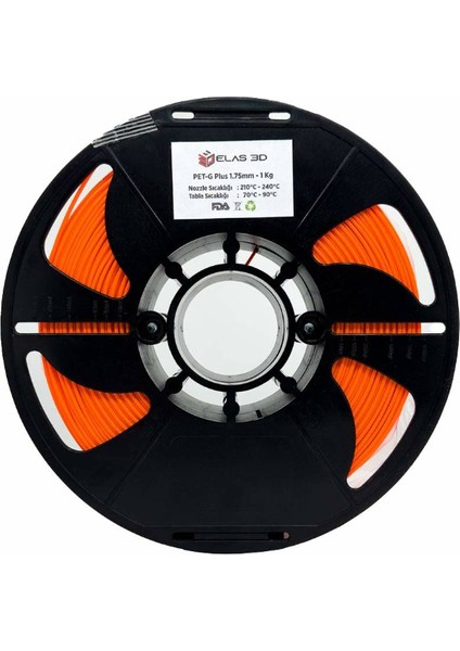 PETG Plus Filament Turuncu 1.75MM 1kg Standart