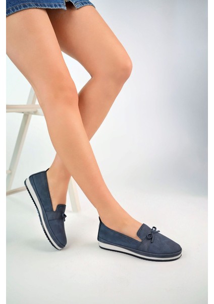 Dolgu Taban Lacivert Kot Kadın Ayakkabı fiyatları