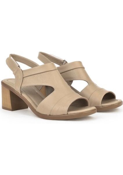 Ziya, Kadın Hakiki Deri Topuklu Sandalet 1411020Z2211 Bej fiyatları