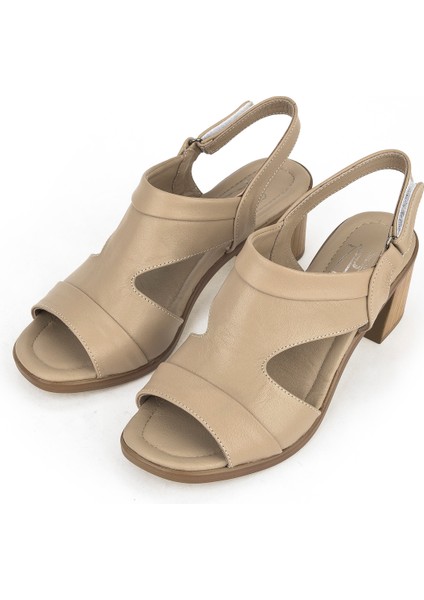 Ziya, Kadın Hakiki Deri Topuklu Sandalet 1411020Z2211 Bej fırsatları