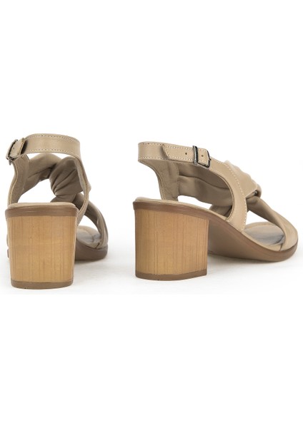Ziya, Kadın Hakiki Deri Topuklu Sandalet 1411020Z2213 Bej modelleri