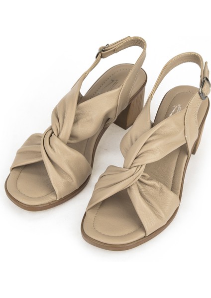 Ziya, Kadın Hakiki Deri Topuklu Sandalet 1411020Z2213 Bej fırsatları