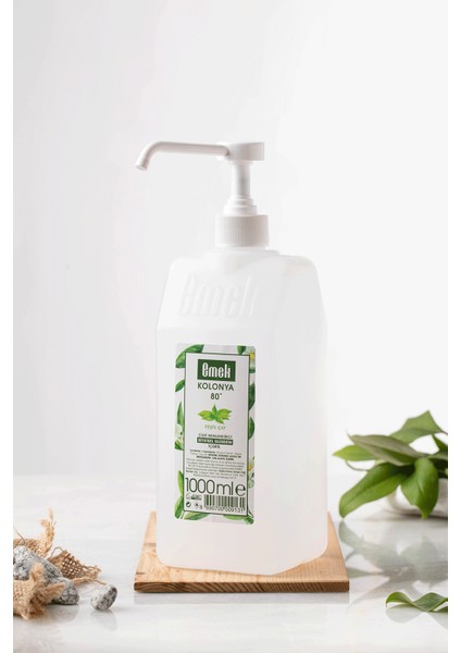 Gliserinli Kolonya Yeşil Çay 1000 ml Sprey Başlıklı