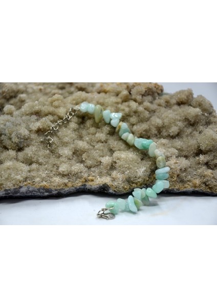 Metal Zincirli Natural Kesim Aquamarin Doğaltaş Kadın Bileklik fiyatları
