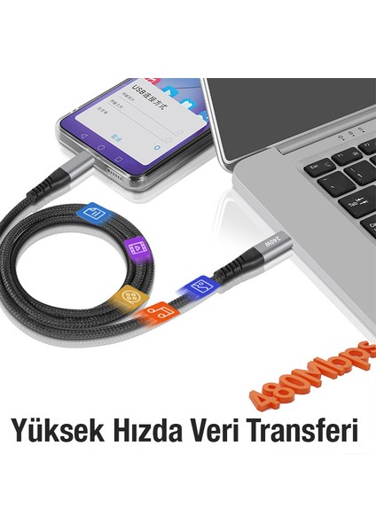 240W Type-C To Type-C Laptop Telefon Hızlı Data ve Şarj Kablosu