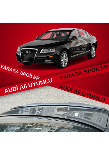 Audi A6 Bagaj Üstü Slim Yarasa Spoiler Piano Black Parlak Siyah