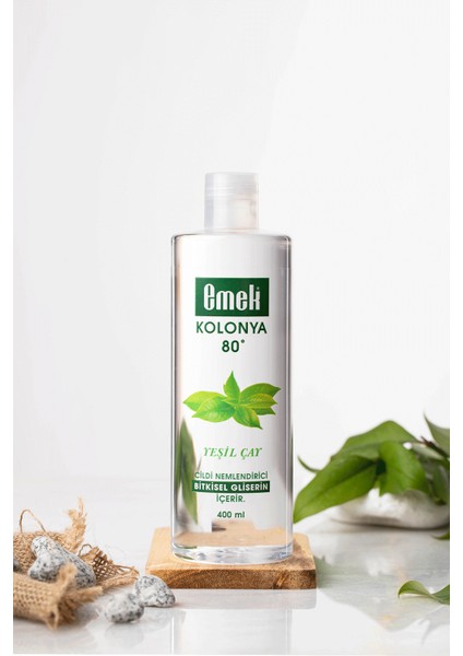 Gliserinli Kolonya Yeşil Çay 400 ml - 3 Alana 1 Bedava