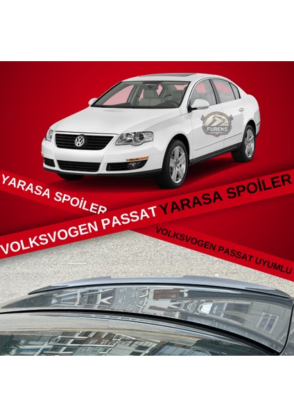 Volkswagen Passat B6 - B7 - B8 Type 2006 - 2020 Uyumlu Bagaj Üstü Yarasa Spoiler Piano Black