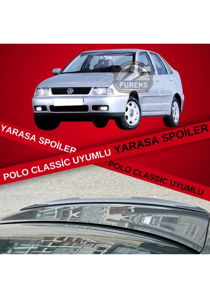 Volkswagen Polo Classic Bagaj Üstü Slim Yarasa Spoiler Piano Black Parlak Siyah
