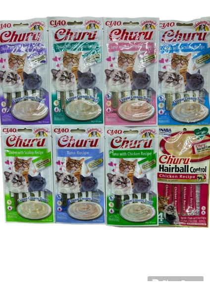 Creamy Treat Kedi Sıvı Ödül Kedi Puding Tamamlayıcı Mama 4X4LÜ Karışık Paket