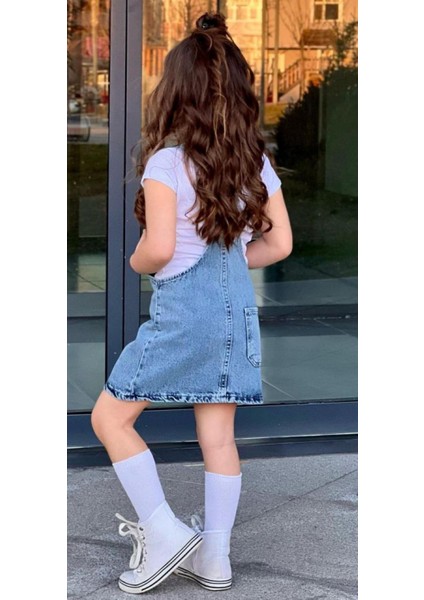 Barbie Nakışlı Salopet Etek modelleri