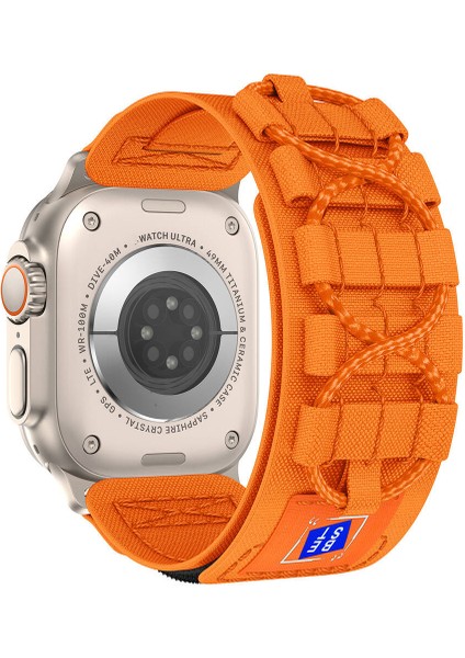 Apple Watch 42MM Krd-99 Hasır Kordon Turuncu