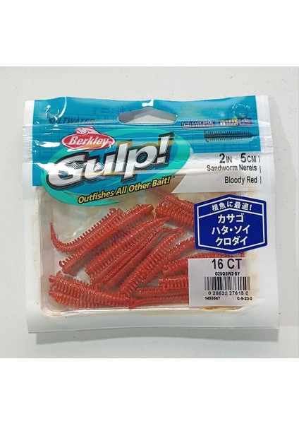 Gulp Saltwater Sandworm 5cm 16 Adet Lrf Silikon Yem Serisi
