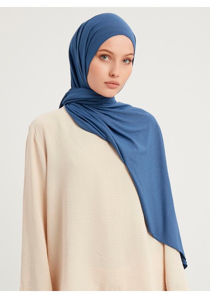Likralı Penye Viskon Şal 70x180cm - Lacivert