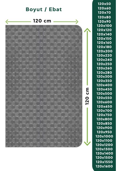 Paralı Paspas Coin Mat Gri Renk 120 x 350 cm