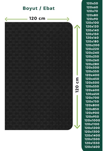 Paralı Paspas Coin Mat Siyah Renk 120 x 350 cm