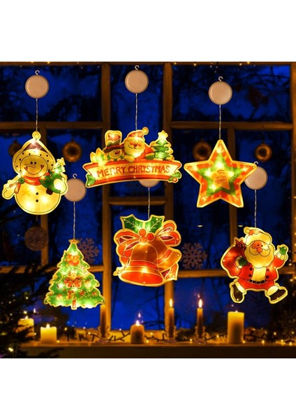Window Decoration Lights Vantuzlu Yılbaşı Süsü Ledli Noel Baba
